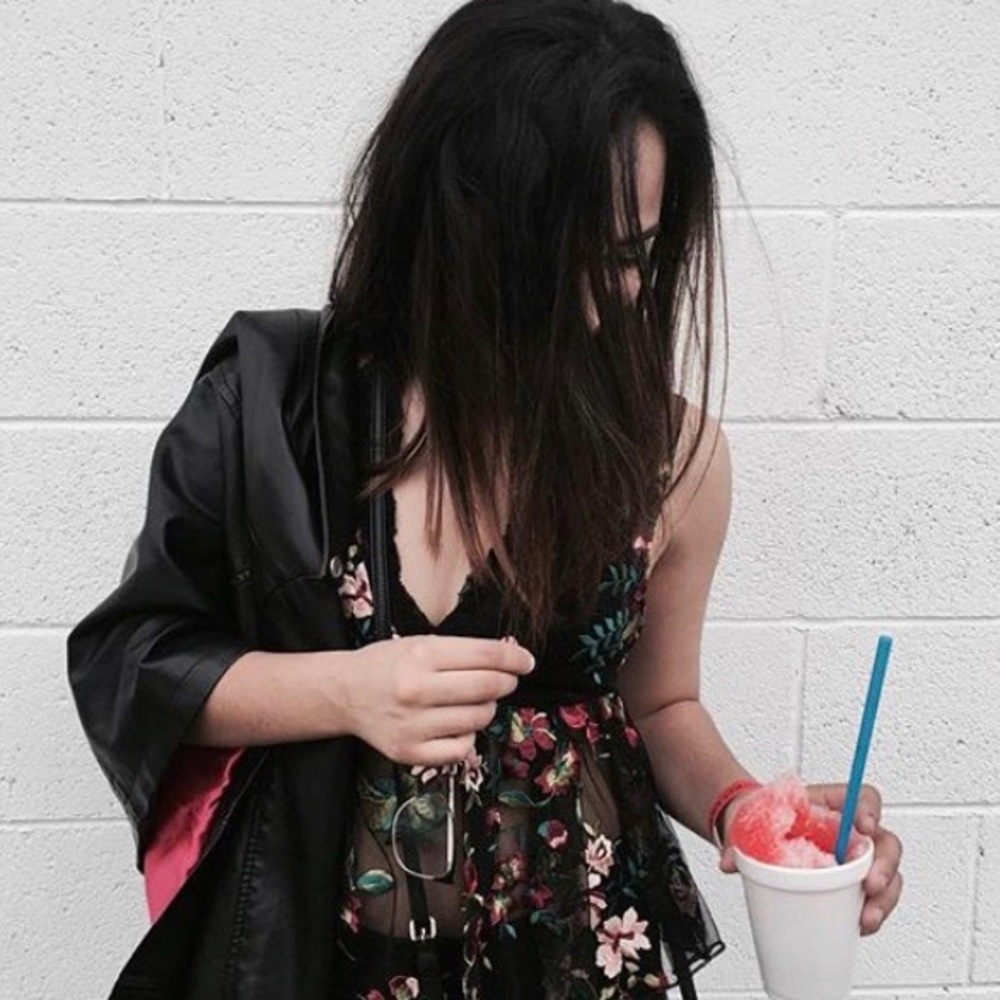 Floral print see through shirt 🌷🌼🌸